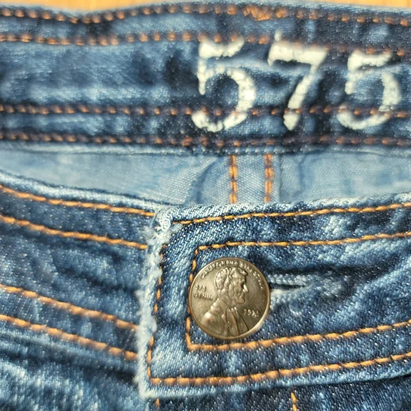 575 denim wide leg capris jeans 26 - Picture 3 of 12